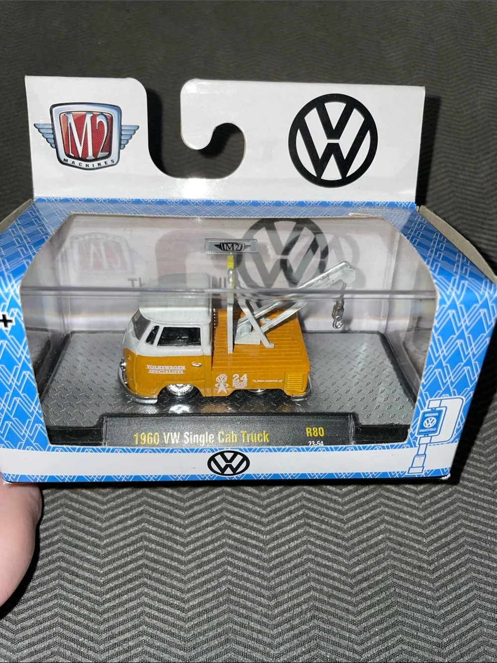 M2 Machines 1960 VW Single Cab Truck Toy - White & Yellow